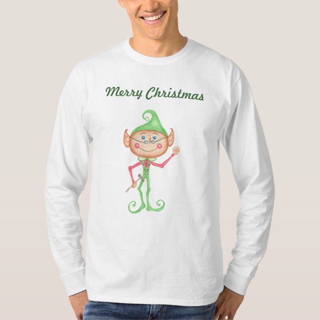 Christmas Elf Merry Christmas T-Shirt (Front)