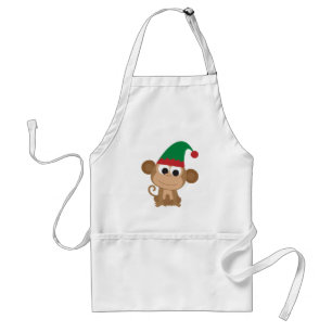 Christmas Elf Monkey Adult Apron