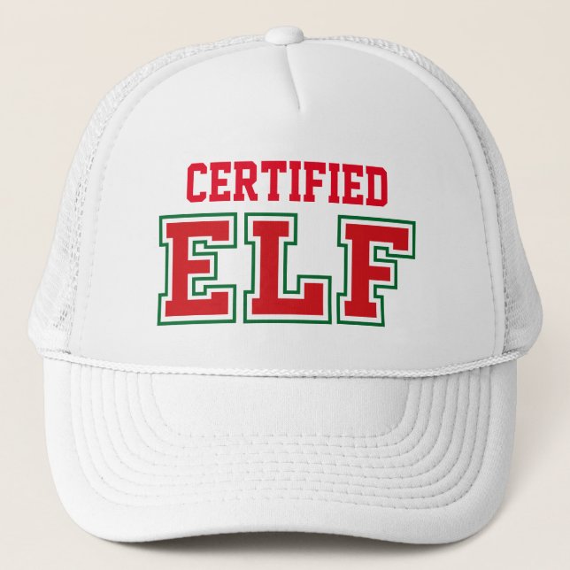 Christmas ELF Monogram Trucker Hat (Front)