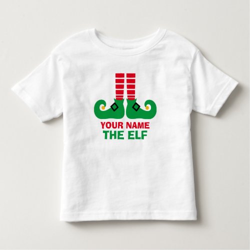 Christmas Elf Name Personalize Toddler T_shirt