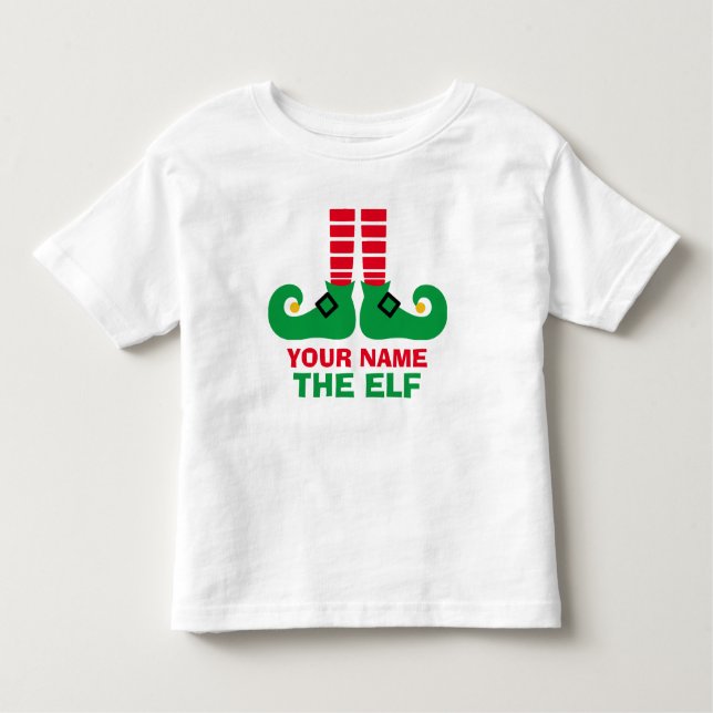Christmas Elf Name Personalize Toddler T-shirt (Front)
