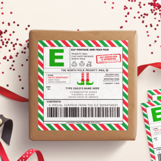 Christmas Elf North Pole Address Shipping Labels