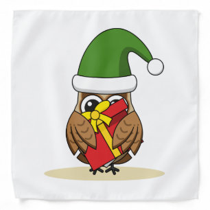 Christmas Elf Owl with Present Bandana