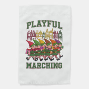 Christmas Elf Parade Garden Flag
