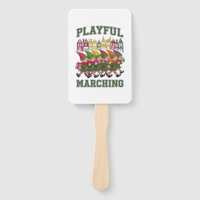 Christmas Elf Parade Hand Fan (Front)