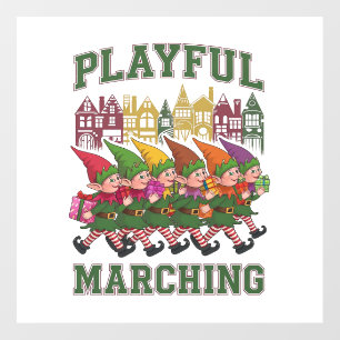 Christmas Elf Parade Wall Decal
