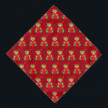 Christmas Elf Pattern on Red Bandana<br><div class="desc">Christmas elf pattern on red background.</div>