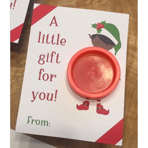 Christmas elf Play Doh gift holiday party favor Invitation