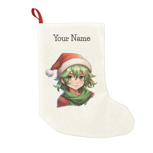 Christmas Elf Portrait Small Christmas Stocking