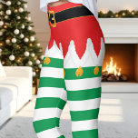 Christmas Elf Red and Green Stripe Holiday Leggings<br><div class="desc">Get into the holiday spirit with these festive elf-inspired leggings! The classic red and green stripe pattern is perfect for spreading Christmas cheer. Comfortable and stretchy,  they're ideal for holiday parties,  cozy nights in,  or even a fun run.</div>