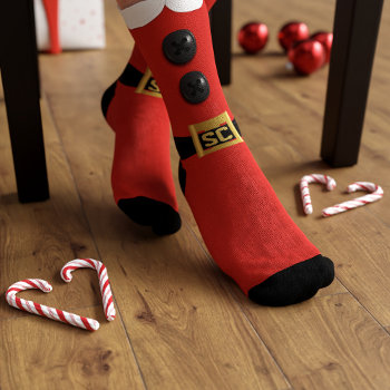 Christmas Elf Red Naughty And Nice Holiday Socks by mothersdaisy at Zazzle