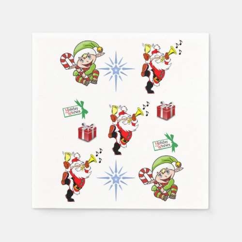 Christmas elf santa claus napkins lunchdinner