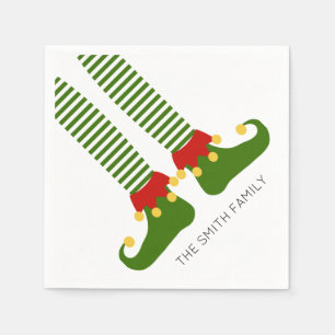 Christmas Elf Shelf NAME Funny Holiday Festive Napkins