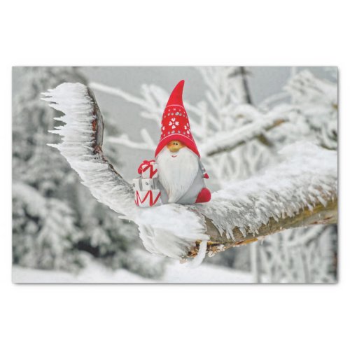 Christmas Elf Snowy Trees Tissue Paper