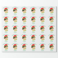 Blue Christmas North Pole Express Mail Santa Wrapping Paper