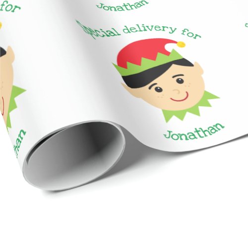 Christmas Elf Special delivery boy kids children Wrapping Paper