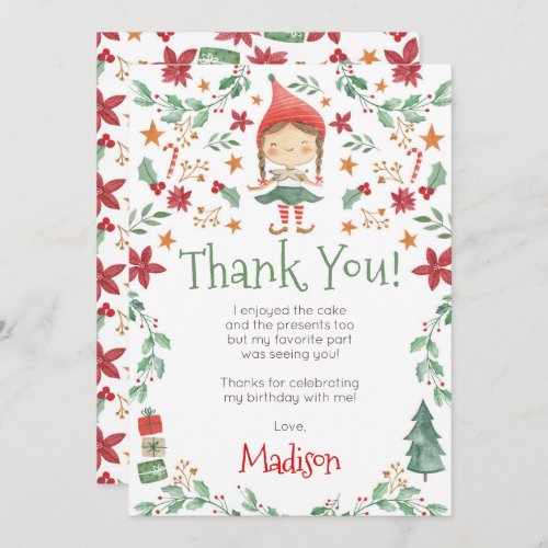 Christmas Elf Thank You Cards