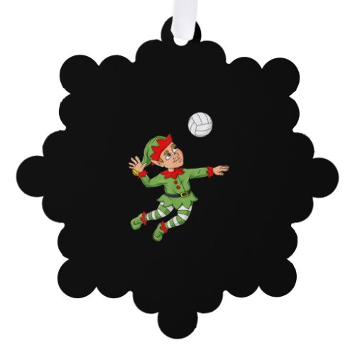 Christmas Elf Volleyball Funny Boys Girls Kids ns Ornament Card