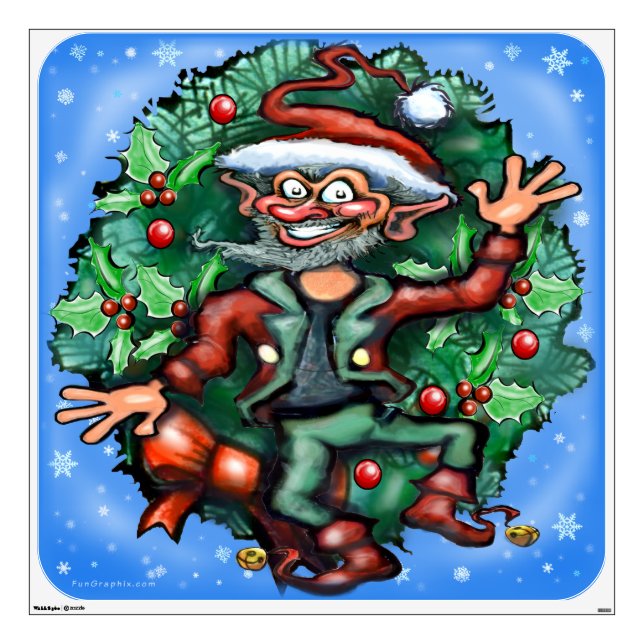 Christmas Elf Wall Sticker (Front)