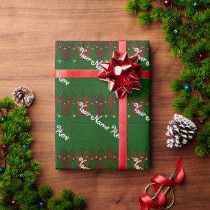 Christmas Elf Wrapping Paper Cute Elf Gift Paper