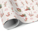 Christmas Elf Wrapping Paper from Santa Claus<br><div class="desc">With this Christmas Elf wrapping paper, your children will believe that their gifts have really been packed at Santas Workshop. With its unique Santa and Express delivery stamps, it will reach your house in the blink of an eye! The gift paper features Elf Stamps and 12 unique elves on a...</div>