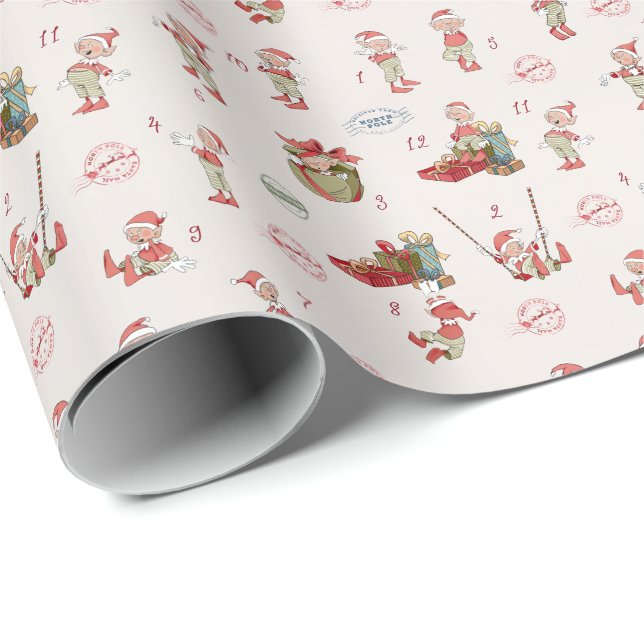 Christmas Elf Wrapping Paper from Santa Claus (Roll Corner)