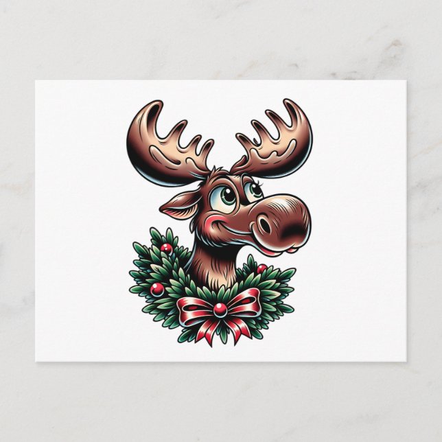 Christmas Elk  Postcard (Front)