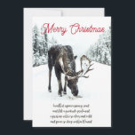 Christmas Elk Winter Snow Peace Poem Holiday Car<br><div class="desc">Elegant winter scene with moose in winter snow Merry Christmas folded greeting card with a short verse about solitude and peace. for those who love wildlife, nature and the serenity of nature. Nature is often an inspiration, and I wrote this poem after experiencing great solitude while walking in a winter...</div>
