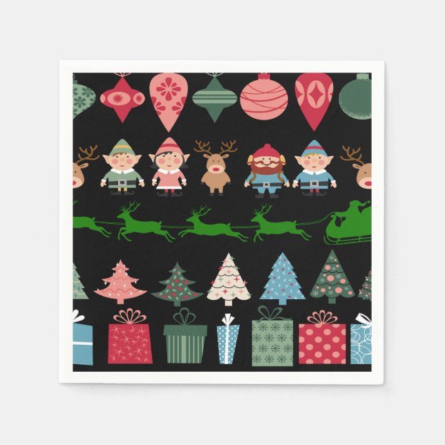 Christmas Elves and More Napkins (Front)