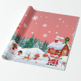 North Pole Elves Christmas Pattern Wrapping Paper