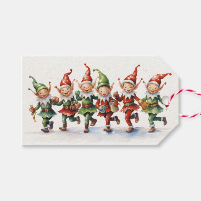 Christmas Elves Gift Tags (Front (Horizontal))