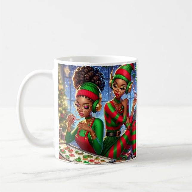 Christmas Elves & Goodies Coffee Mug (Left)
