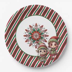 Christmas Elves Holiday Party Paper Plates
