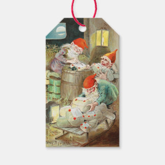 CHRISTMAS ELVES IN WORKSHOP GIFT TAG