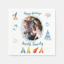 Christmas Elves Paper Napkins With Photo