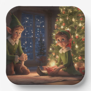Christmas Elves Paper Plates