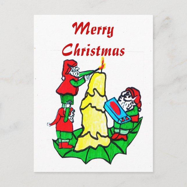 CHRISTMAS ELVES postcard (Front)