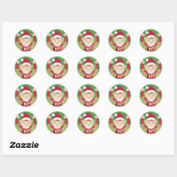 Christmas Envelope Sealer Classic Round Sticker, Zazzle