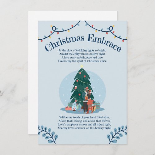 Christmas Embrace Love Poem  Note Card