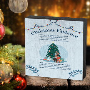Christmas Embrace Love Poem Wooden Box Sign