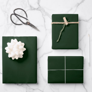 Christmas emerald green solid luxury dark wrapping paper sheets