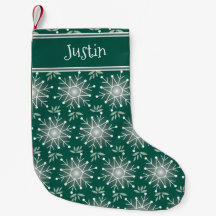 Christmas emerald green stocking personalize name