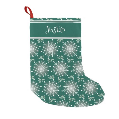 Christmas emerald green stocking personalize name
