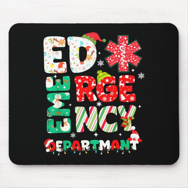 Christmas Emergency Room Er Rn Nurse Department He Mouse Pad (Front)
