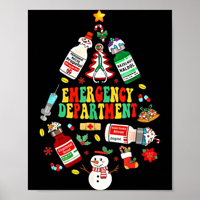 Christmas Emergency Room Er Rn Nurse Department He Poster (Front)