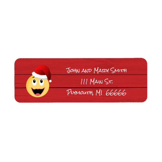 Christmas Emoji Address Label (Front)