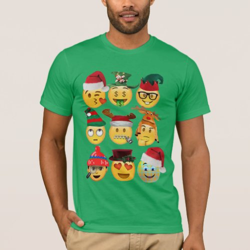christmas emoji collection funny shirt_design T_Shirt