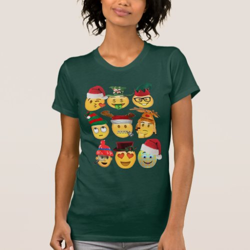 christmas emoji collection funny shirt women tops