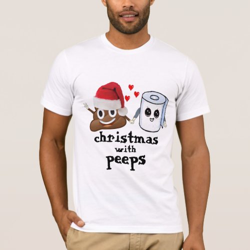 christmas emoji dump toilet paper funny design T_Shirt