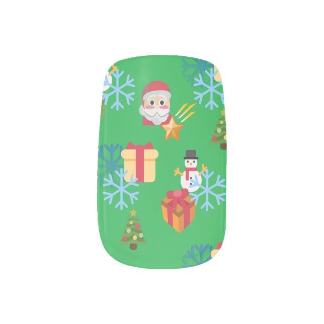 christmas emoji nail wraps (Right Thumb)